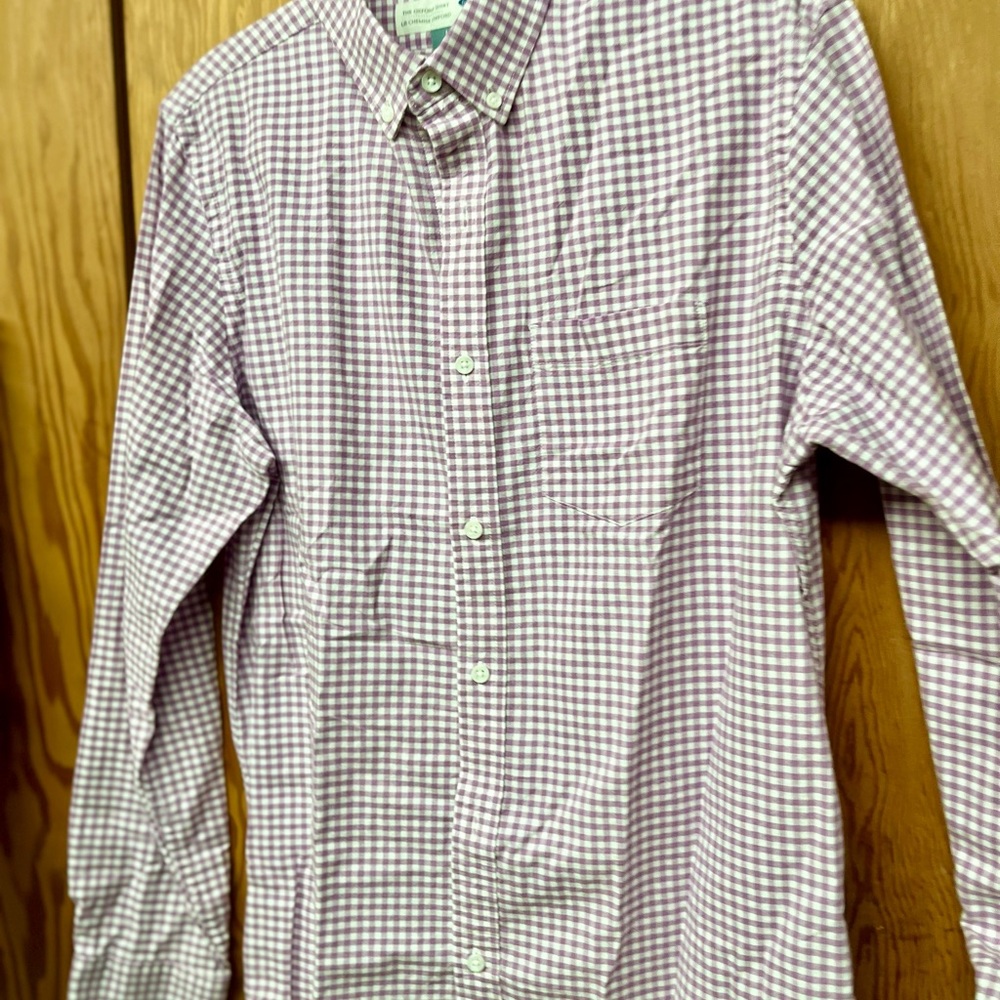 Button down, large slim fit. Old Navy. Lavender and white